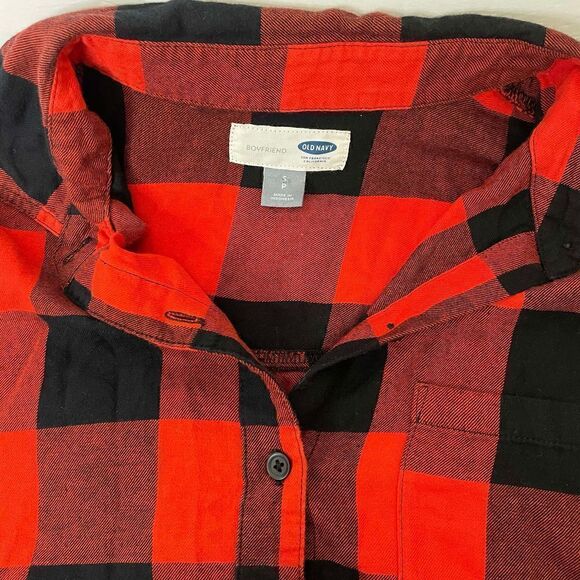 Old Navy| 100% cotton| Boyfriend| Button up| Plaid| Small - Picture 6 of 14